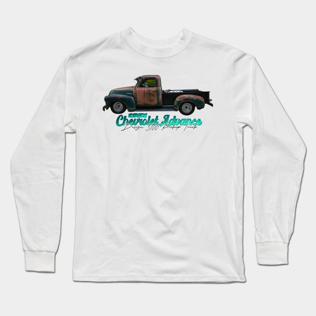 1951 Chevrolet Advance Design 3100 Pickup Truck Long Sleeve T-Shirt by Gestalt Imagery